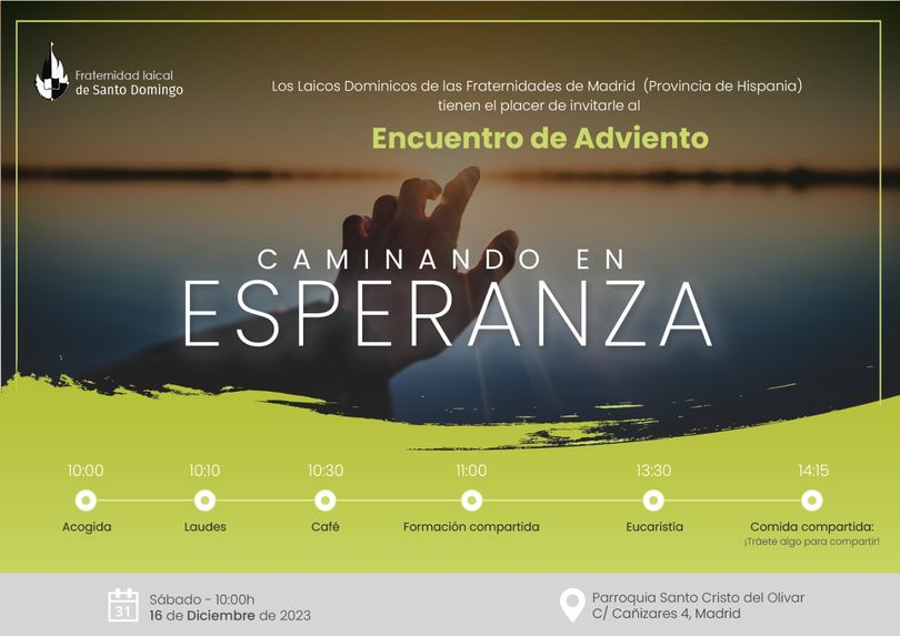 Cartel encuentro de adviento sobre la esperanza