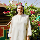 Sister Nazik Matty in her garden in Erbil