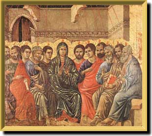 Jesús con sus discípulos en Pentecostés